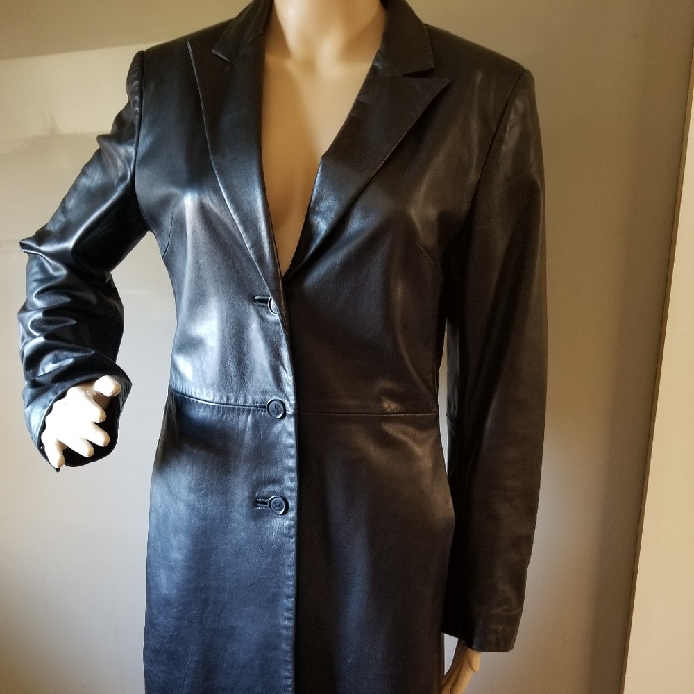 Express Leather Trench Coat